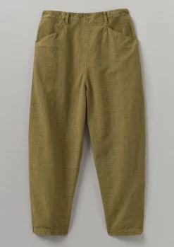 Linen|Trousers-TOAST Alix Cotton Check Trousers GoldenOlive