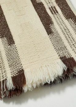 Textiles|Blankets & Throws-TOAST Bulgarian Wool Blanket Ecru/Brown