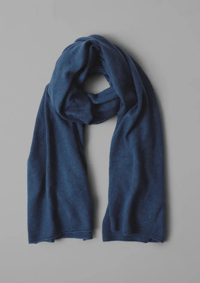 Hats, Scarves & Gloves-TOAST Cashmere Wool Wrap Scarf Navy