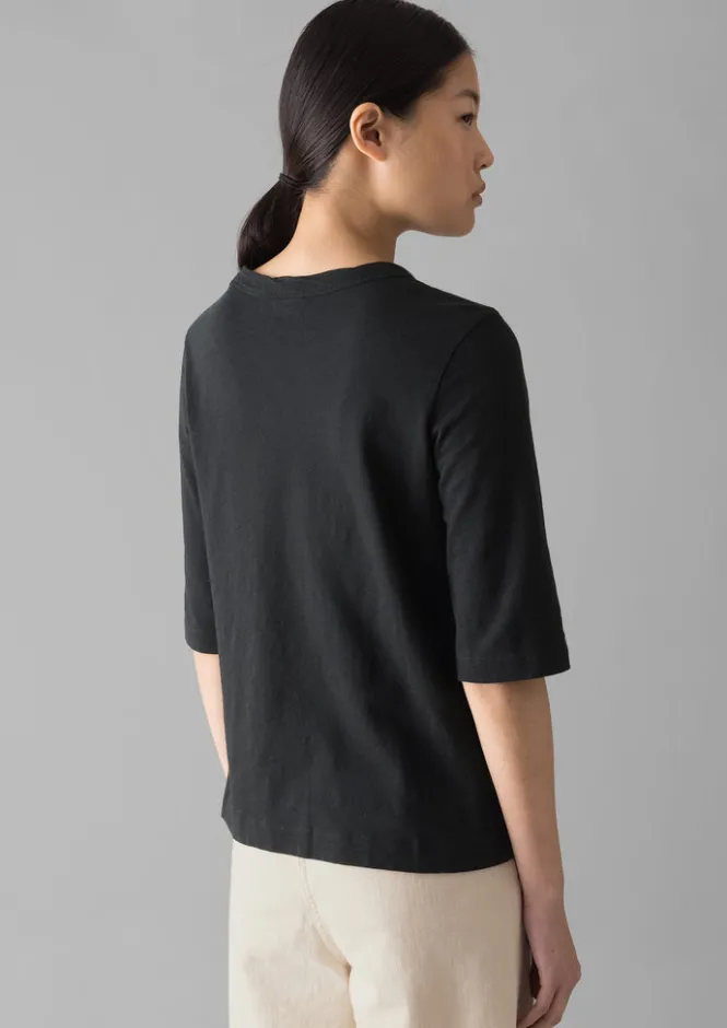 Jersey|Tops & Tees-TOAST Cleo Garment Dyed Organic Cotton Tee CarbonBlack