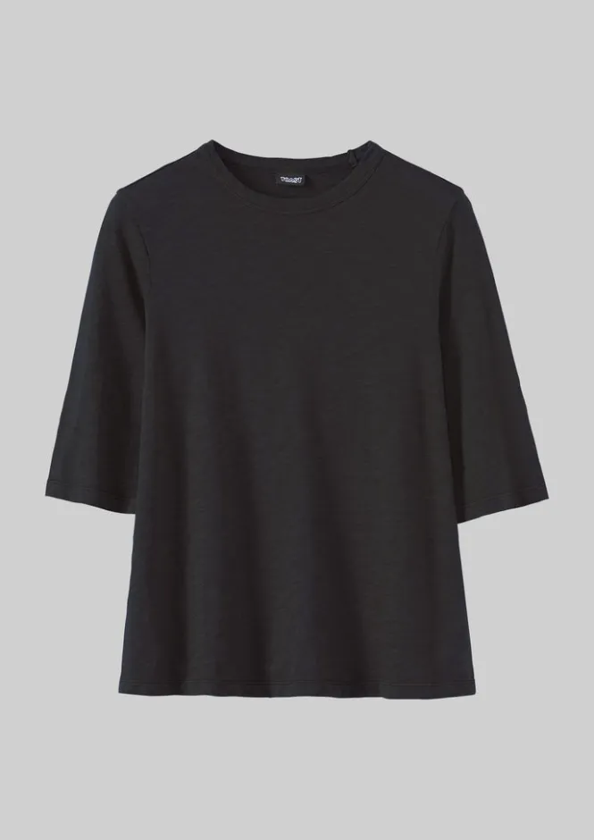 Jersey|Tops & Tees-TOAST Cleo Garment Dyed Organic Cotton Tee CarbonBlack