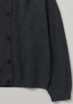 Cashmere|Knitwear-TOAST Eden Wool Cashmere Raglan Cardigan Charcoal