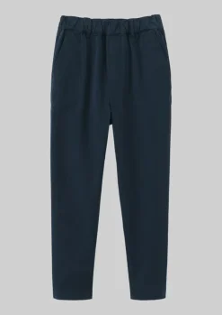 Trousers-TOAST Gabi Cotton Pull On Trousers StormBlue