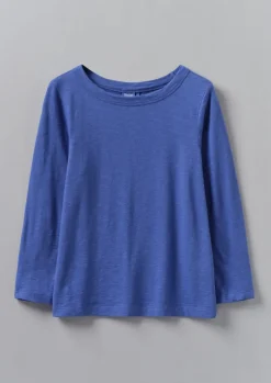 Jersey|Tops & Tees-TOAST Lia Garment Dyed Boat Neck Tee Cobalt