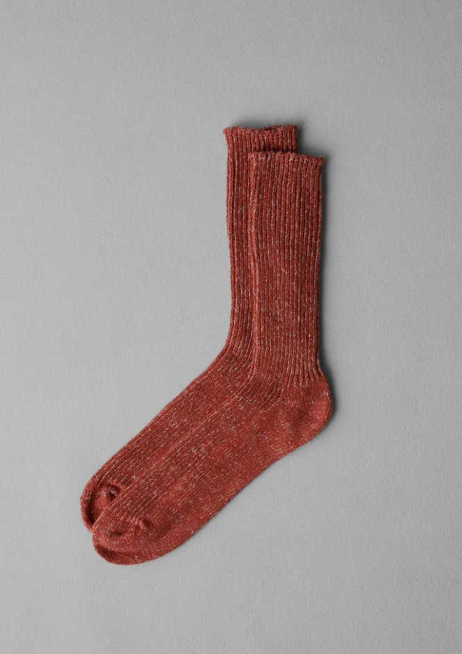 Socks & Tights-TOAST Nishiguchi Kutsushita Hemp Cotton Socks Brick