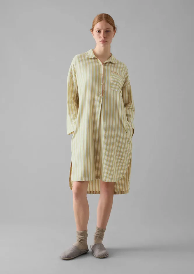 Nightwear-TOAST Nova Stripe Flannel Nightshirt Ecru/Celery