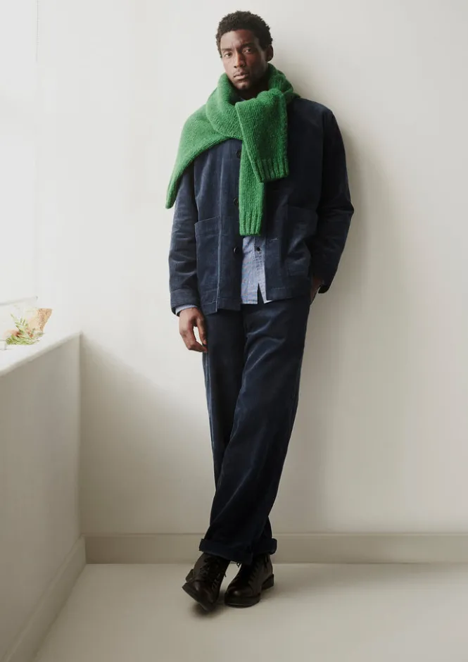 Cord|Coats & Jackets-TOAST Organic Cord Point Collar Jacket DustyNavy