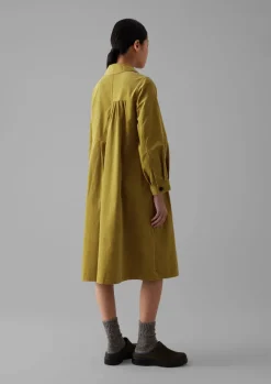 Cord|Dresses-TOAST Panelled Organic Needlecord Dress GoldenOlive