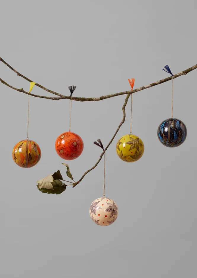 Christmas Decorations-TOAST Pointed Star Hand Painted Bauble Citrus