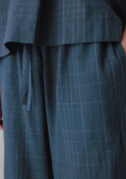 Nightwear-TOAST Sketched Check Cotton Pyjama Trousers Twilight/Ecru