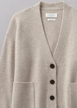 Cashmere|Knitwear-TOAST Wool Cashmere Boxy Cardigan Putty