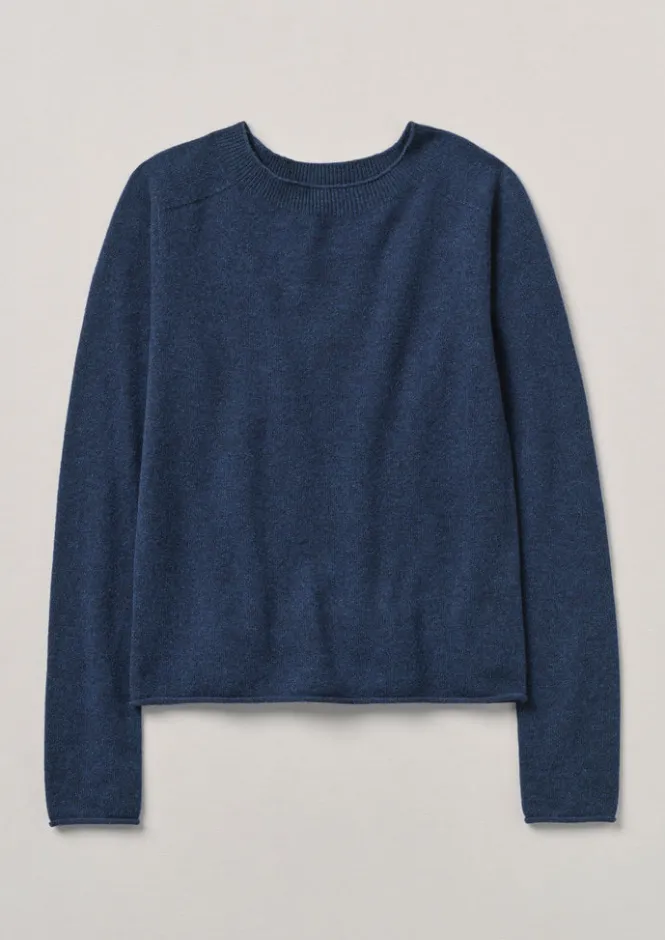 Knitwear-TOAST Wool Cashmere Neat Sweater Midnight