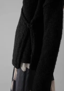 Jersey|Loungewear-TOAST Wool Knitted Wrap Jacket Black